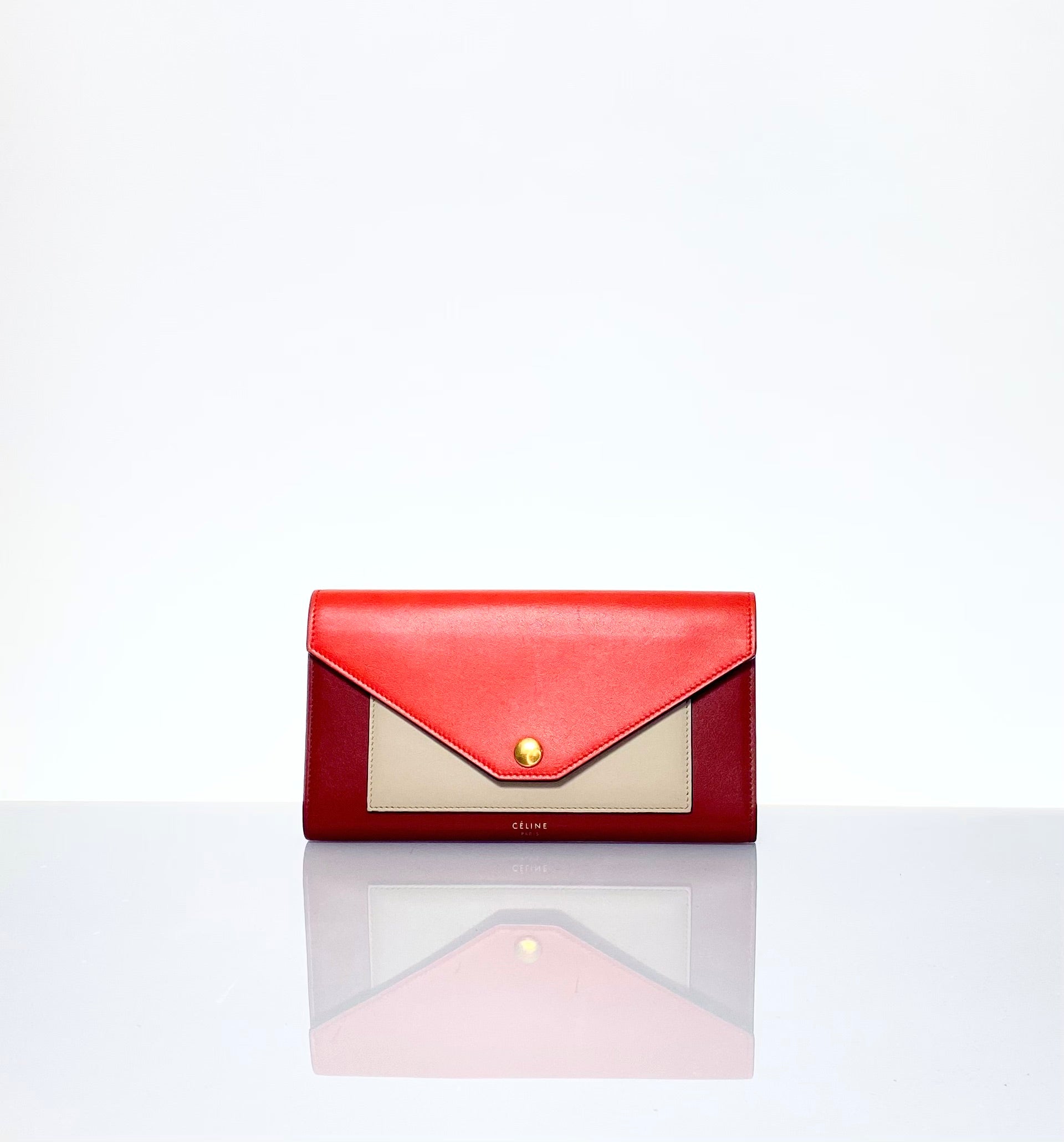 Celine Preloved Red Multi Color Wallet The Procurement The Procurement Luxury Resale