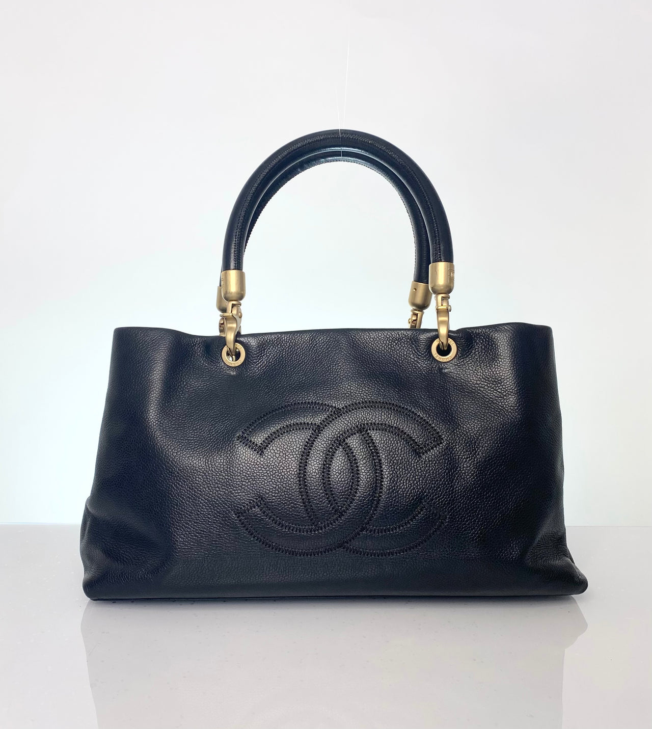Vintage Chanel East West Double Top Handle Bag
