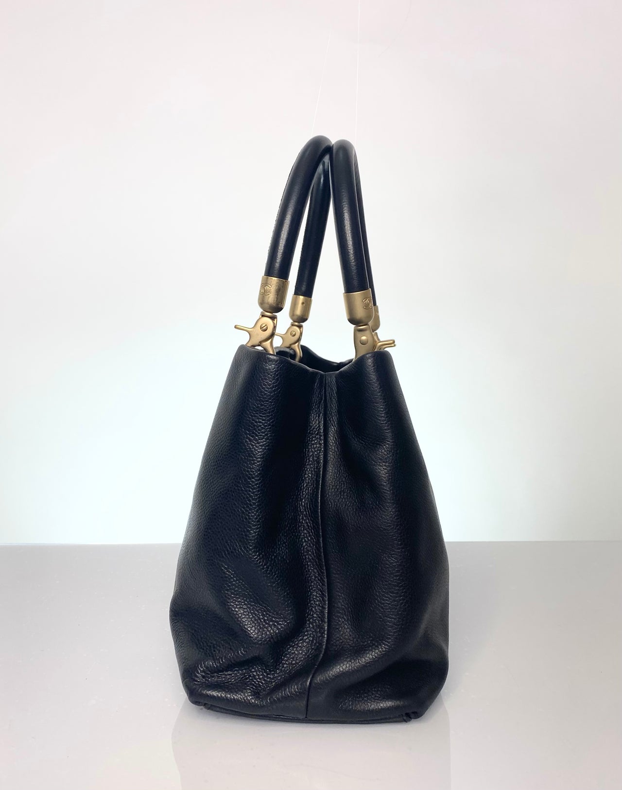 Vintage Chanel East West Double Top Handle Bag