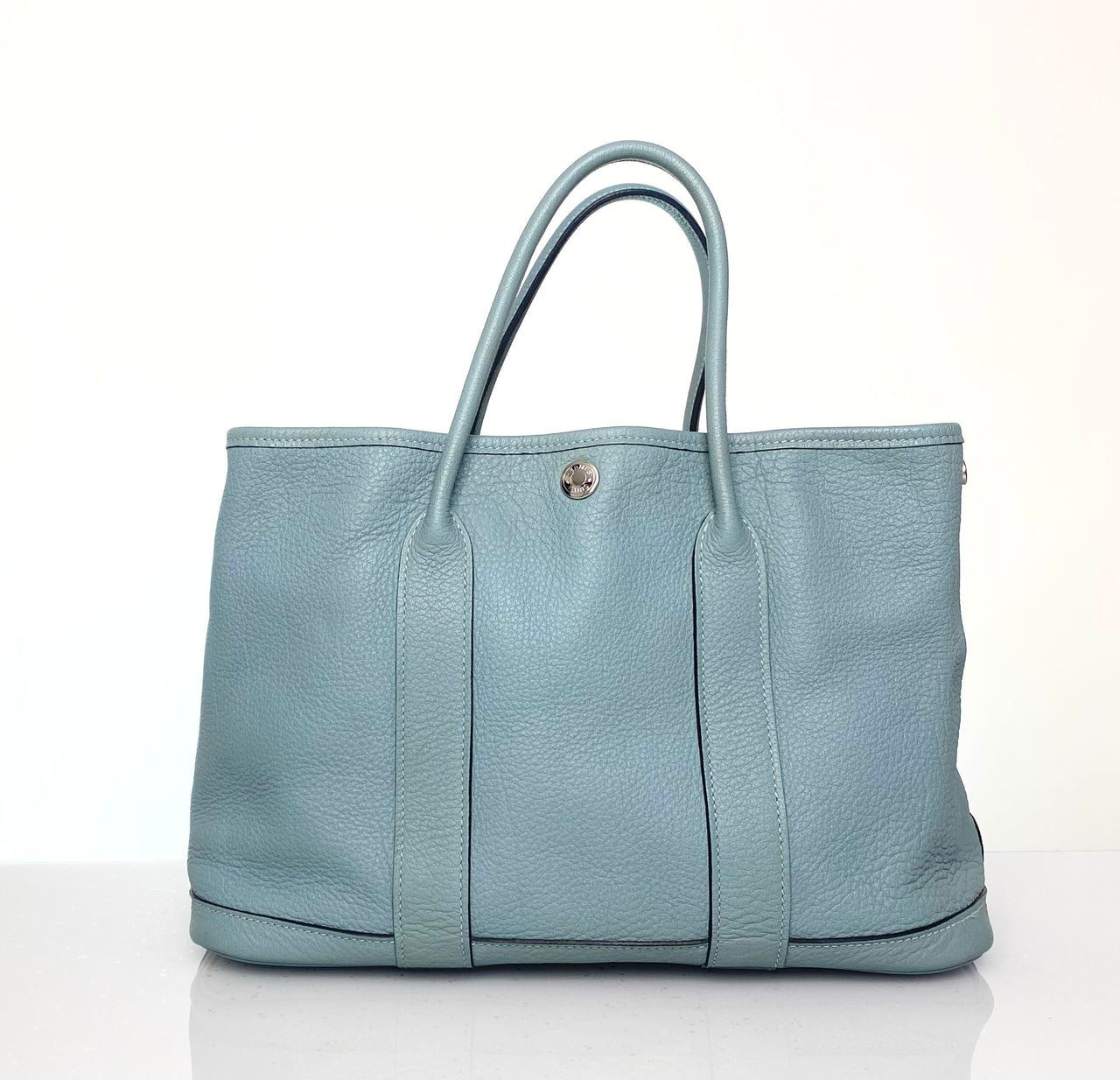 Preloved Hermes Garden Party PM 30 Blue Lin Negonda