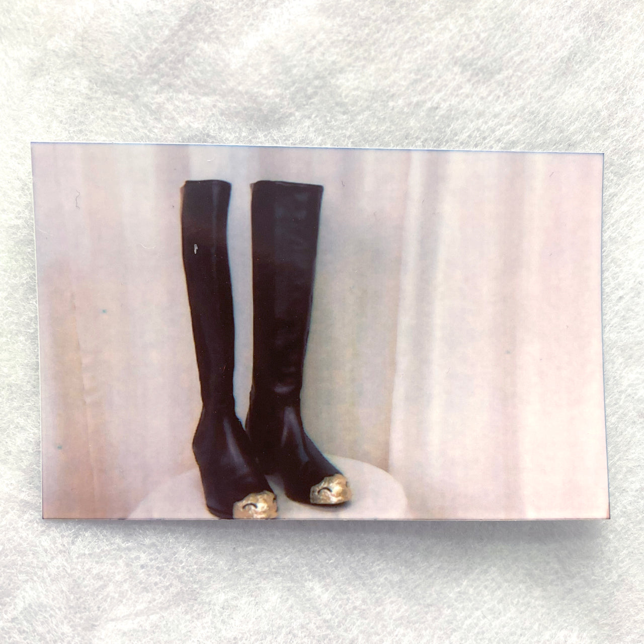 Chanel Metal Toe Knee High Boots