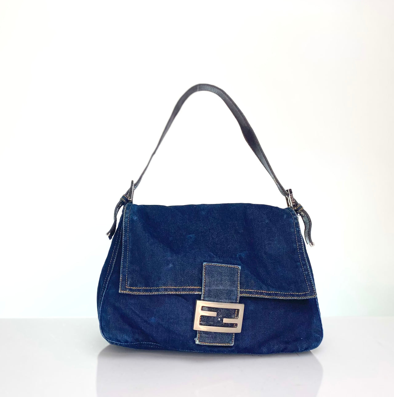 Preloved Fendi Denim Mamma Baguette