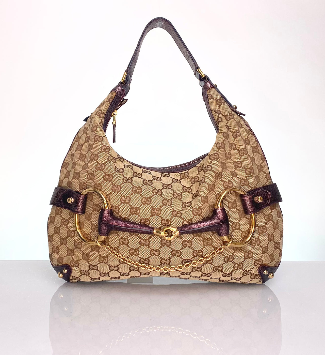 Vintage Gucci Horsebit Chain Shoulder Hobo