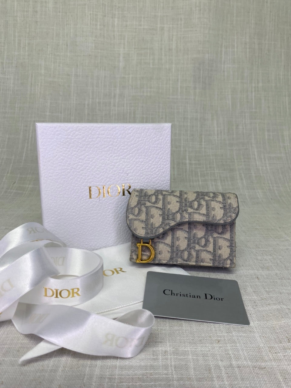 Dior Preloved Saddle Flap Card Holder