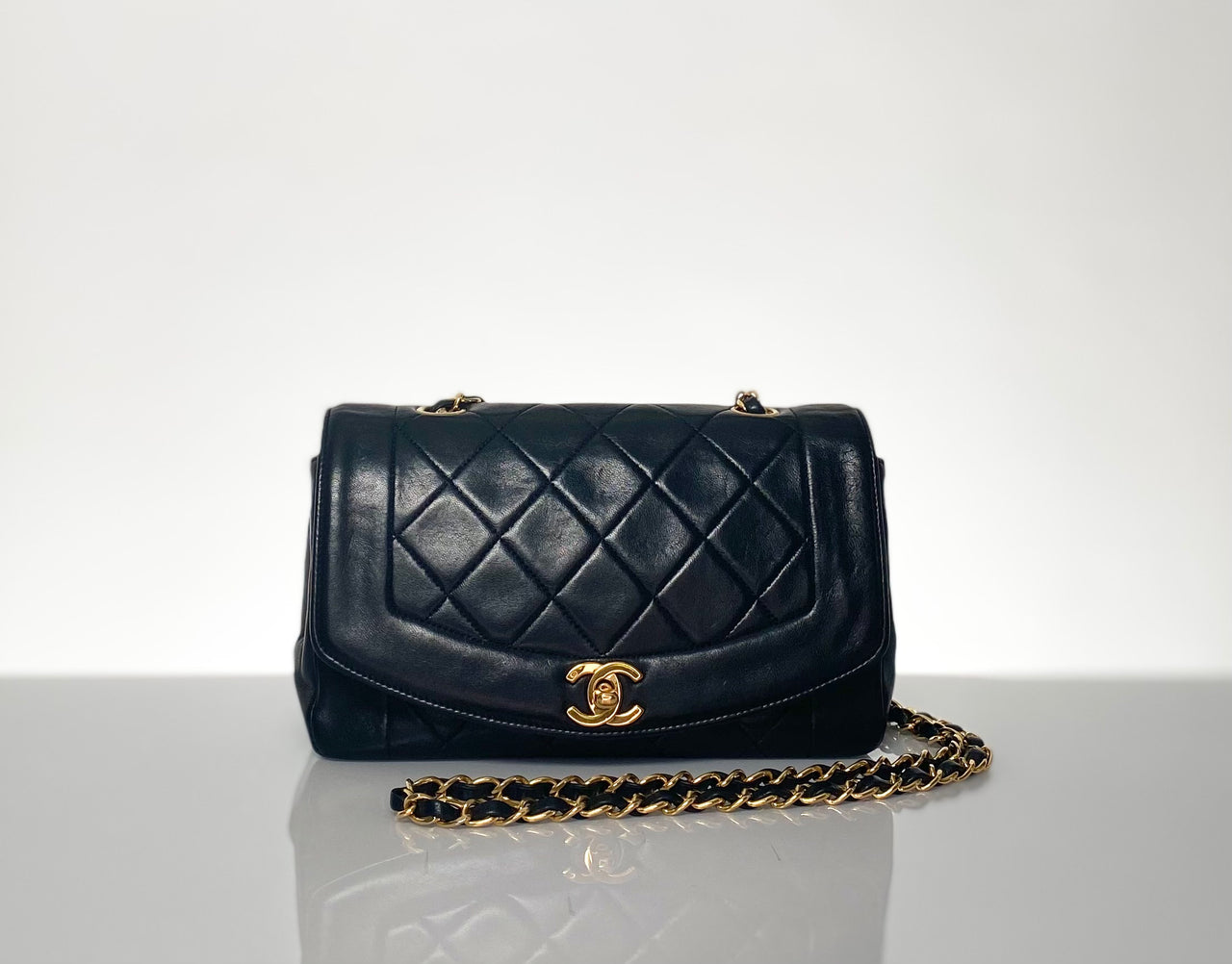 Chanel Vintage Lambskin Quilted Diana