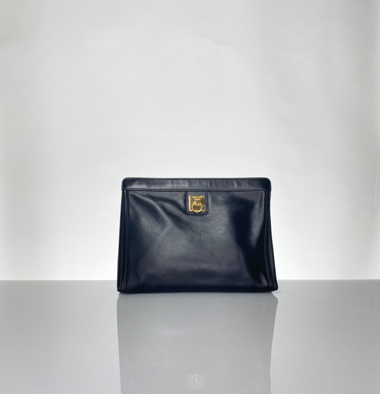 Celine Vintage Lambskin Zipper Clutch