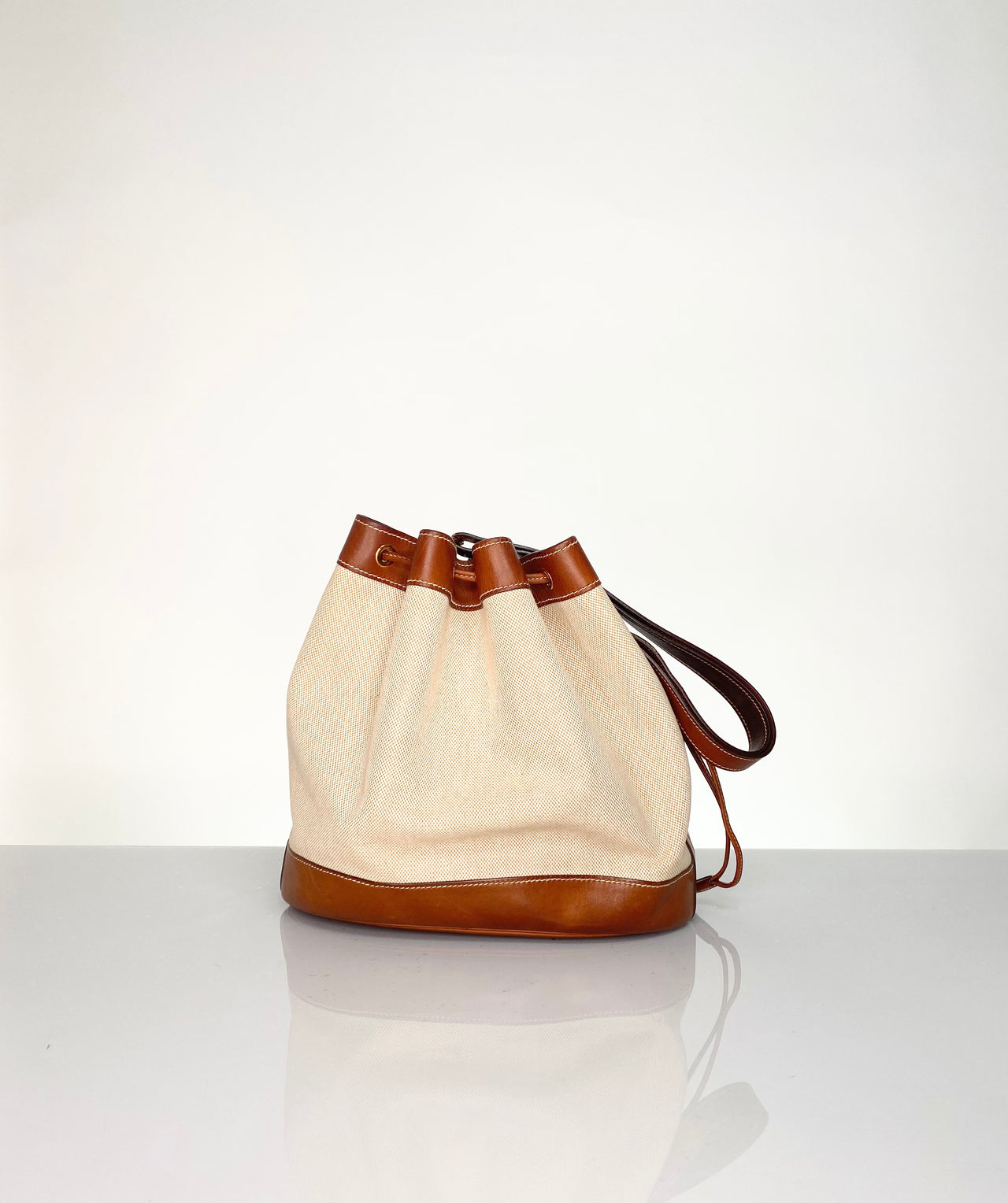 Vintage Hermes Market Tote Bucket Bag