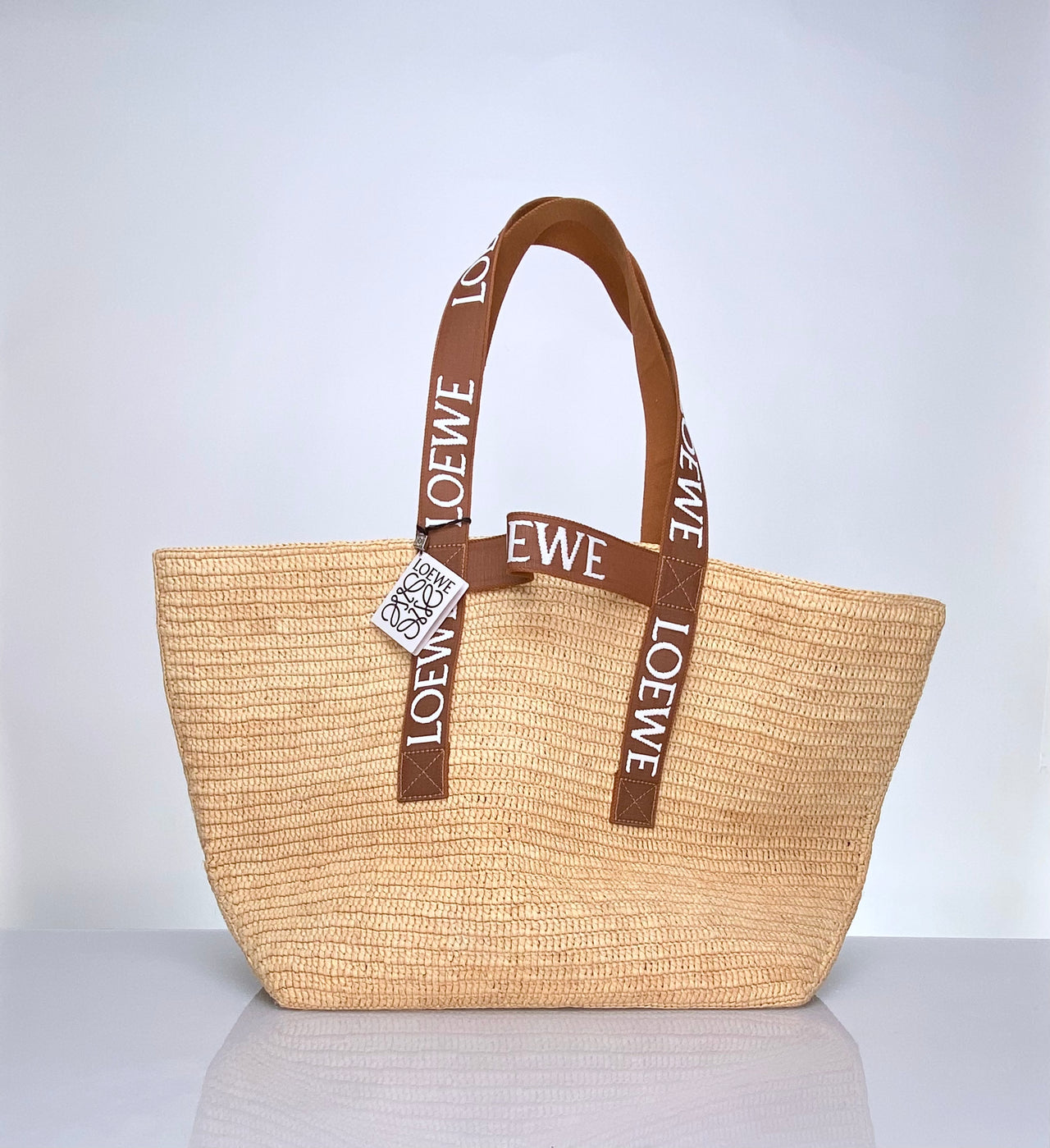 Preloved Loewe Raffia Fold Shopper